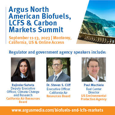 Argus North American Biofuels, LCFS and Carbon Markets Summit | Sept 11-13, 2023 | In-person and Online