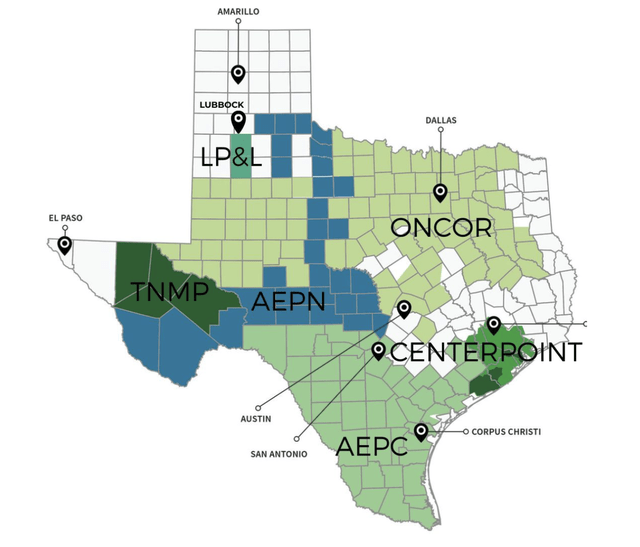 ERCOT TDU Service Areas