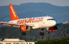 A couple were caught having sex in an EasyJet plane toilet and were met by police when they landed