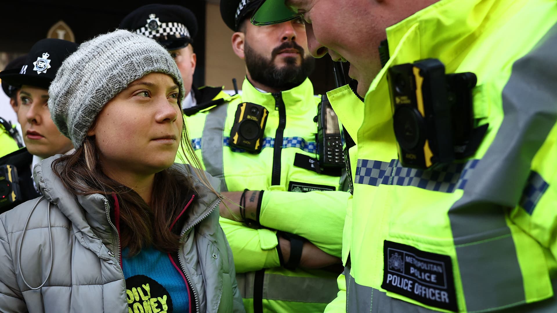 Climate activist Greta Thunberg arrested at London protest after disrupting major oil conference