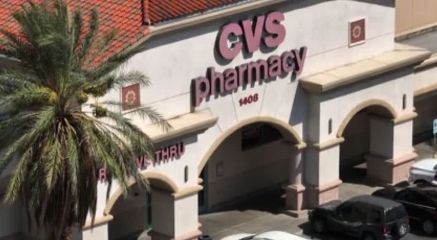 The CVS pharmacy on the northeast corner of Craig Road and Camino Al Norte. (KLAS)