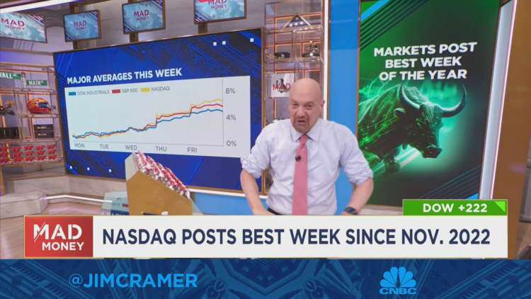 The bears tried to scare us, but it wasn't good enough, says Jim Cramer