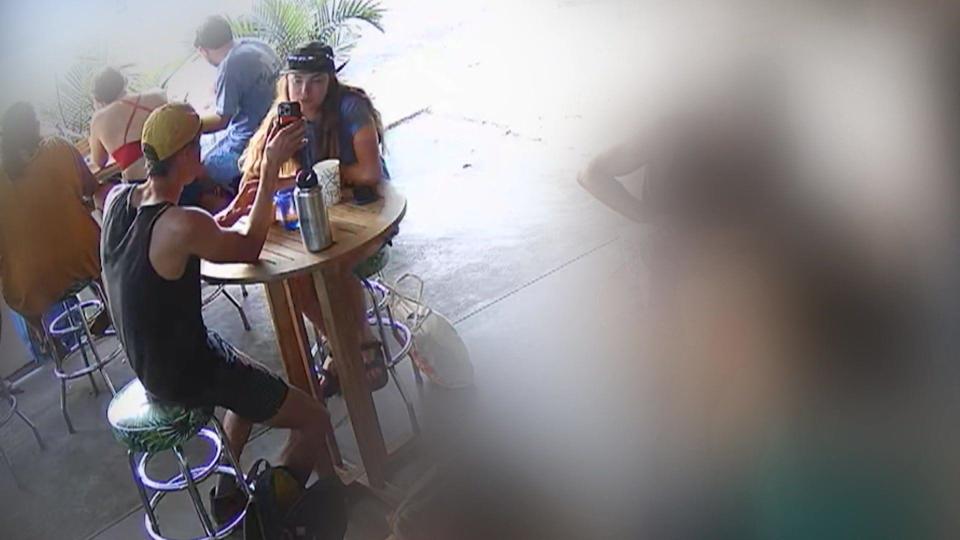 Colin Strickland and Mo Wilson seen on a restaurant's security camera. / Credit: Travis County District Attorney's Office