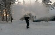 Finland's extreme cold freezes even boiling water thrown in the air