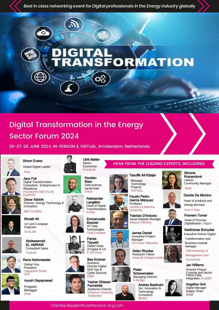 Digital Transformation in the Energy  Sector Forum 2024 26-27-28 JUNE 2024, IN-PERSON & VIRTUAL, Amsterdam, Netherlands