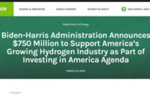 US | Administration Announces $750 Million to Support America’s Growing Hydrogen Industry