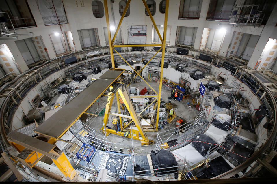 General view of the circular bioshield inside the construction site of the International Thermonuclear Experimental Reactor (ITER) in Saint-Paul-lez-Durance, southern France, November 7, 2019. REUTERS/Jean-Paul Pelissier