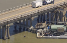 Barge hits bridge connecting Galveston and Pelican Island, causing partial collapse and oil spill