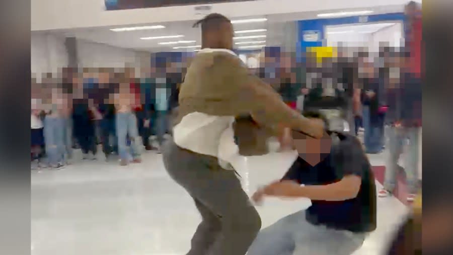 The fight between a substitute teacher and student at Valley High School on April 24, 2024, was captured on video.