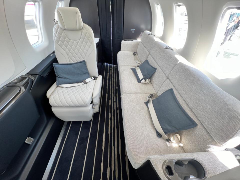 A seat and a couch on a Pilatus PC-24