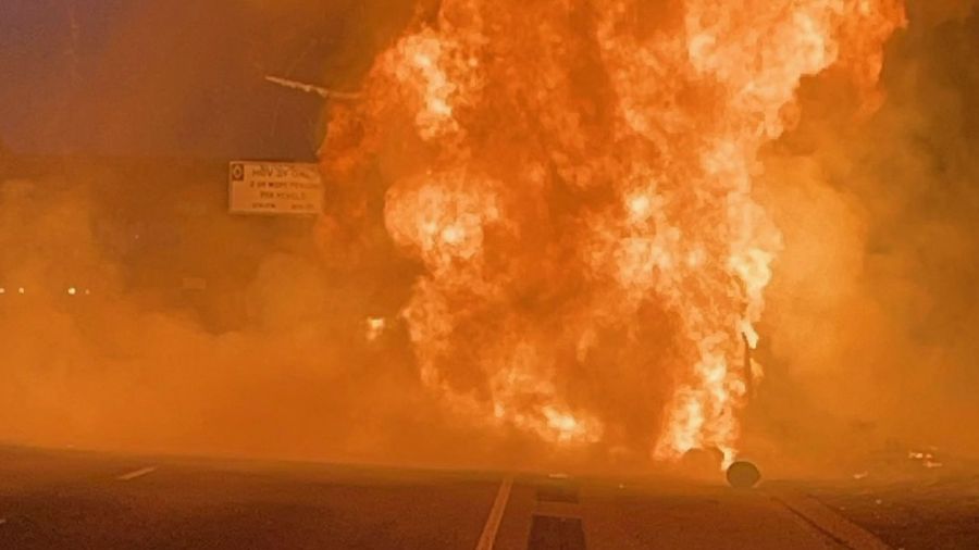 Propane explosions damage road, I-5 northbound remains closed