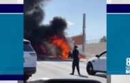 Las Vegas man jumps into fiery wrong-way crash to save driver