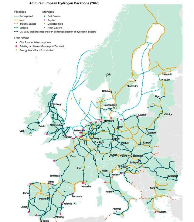 Future European Hydrogen Backbone, 2040