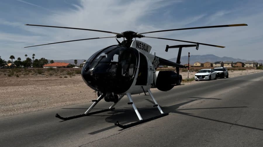 Southwest Las Vegas valley road closed for hours after LVMPD helicopter landing