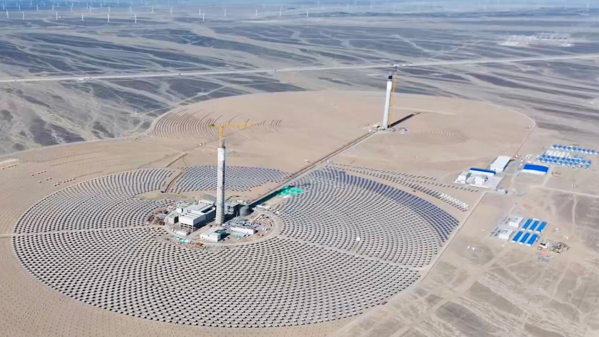 China constructs world's first dual-tower solar thermal plant — and it will help generate nearly 2 billion kWh annually