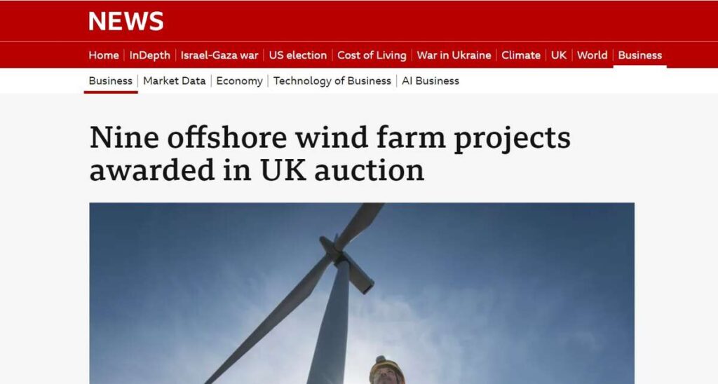 Nine offshore wind farm projects awarded in UK auction - energynews.today