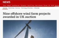 Nine offshore wind farm projects awarded in UK auction