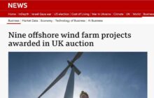 Nine offshore wind farm projects awarded in UK auction