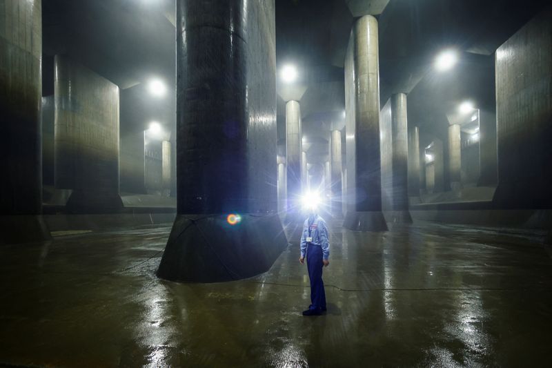 Tokyo expands underground 'cathedral' complex to counter climate change rains