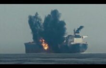 Houthis Release Video of Drone Striking Oil Tanker in Red Sea