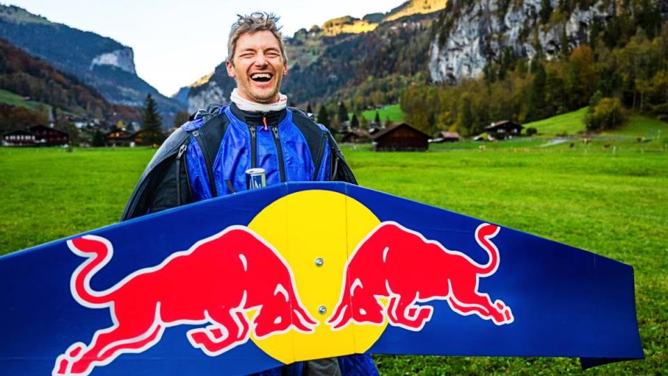 Red Bull athlete Peter Salzmann after landing. 