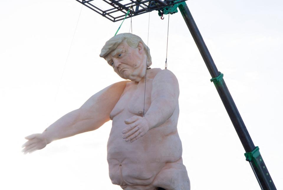 Mystery after 6,000-pound nude Trump statue vanishes from Vegas road days after being erected