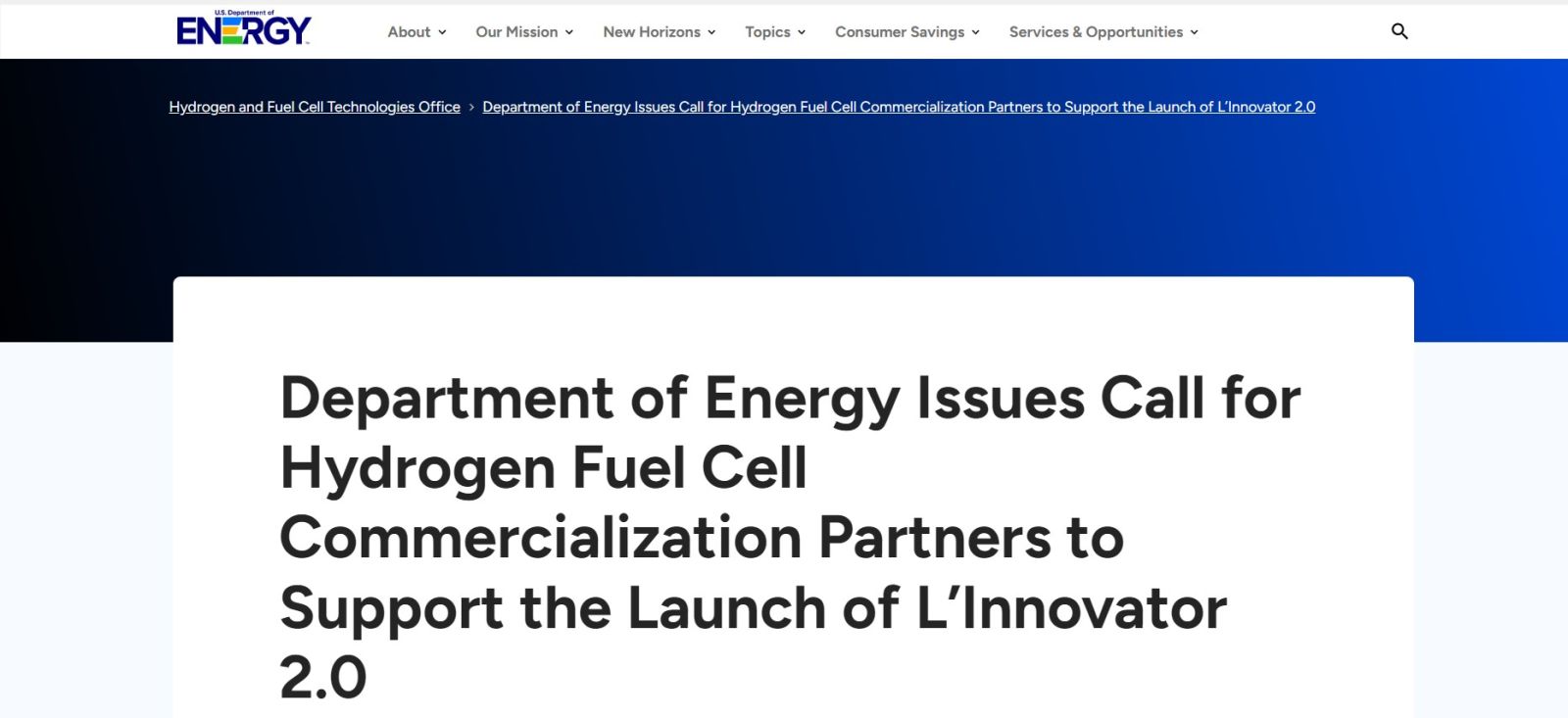 DoE | Hydrogen Innovation