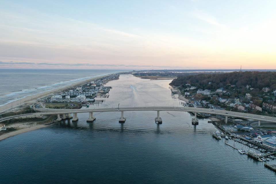 A bridge between two Jersey Shore towns, Highlands and Sea Bright.