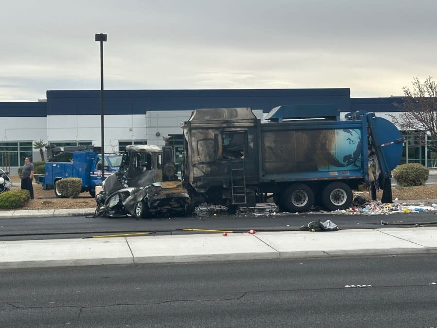 Police believe 2 dead following fiery North Las Vegas crash