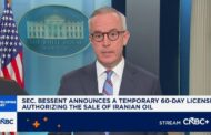Treasury Department authorizes Iranian oil sales through August