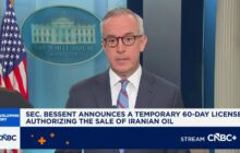Treasury Department authorizes Iranian oil sales through August