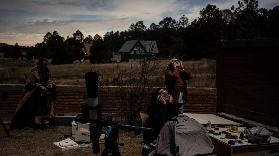 Researchers watch the total solar eclipse in Mexico on April 8, 2026. - Cesar Rodriguez for The Washington Post/Getty Images