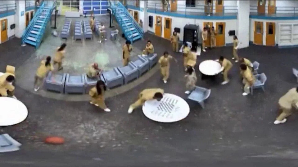 Wild video shows inmates rioting inside jail after frustrations over access boil over