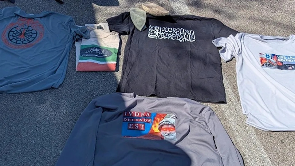 Clothing recovered from Gregory Vandenberg's vehicle displayed during the federal investigation