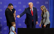 Watch Trump dash across stage after a wandering toddler in Las Vegas