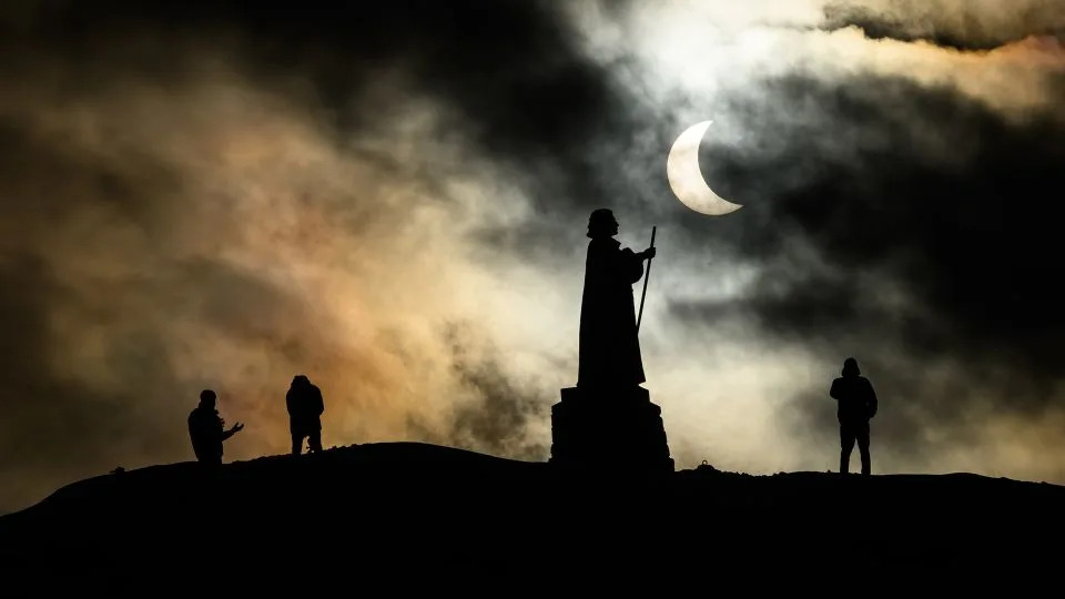 A rare sunset total solar eclipse will occur for millions of people on Wednesday
